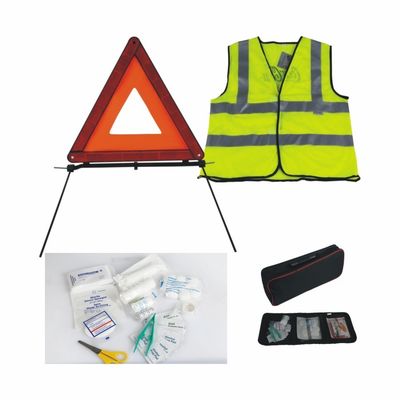 Kit de emergência de estrada de triângulo de advertência de colete refletor de carro 3 em 1 com logotipo personalizado