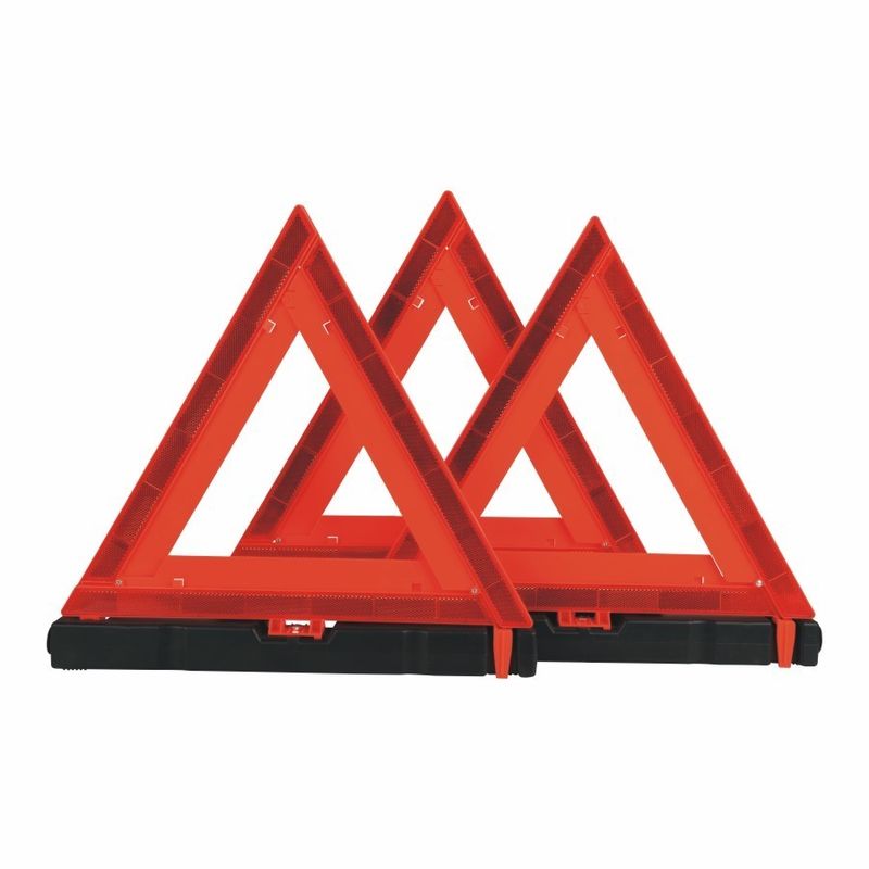 3 Pcs Triângulo de Segurança de Face Dupla Aviso Laranja para Equipamento de Proteção Rodoviária